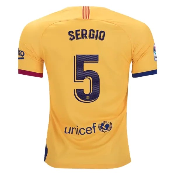 Camiseta Barcelona NO.5 Sergio 2ª Kit 2019 2020 Amarillo